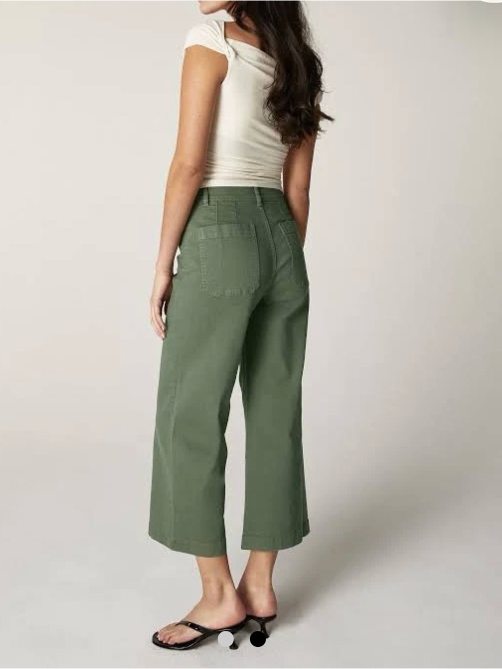 Unpublished Gemma Olive High rise Wide Leg Crop Jeans 27- $115 - Picture 2 of 6